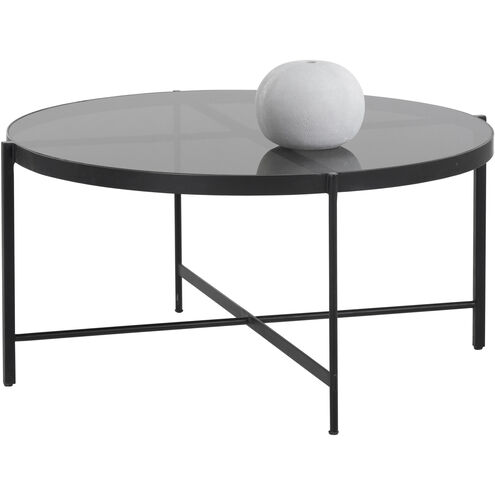 Willem 36.5 X 17.75 inch Smoked Glass Coffee Table, Large